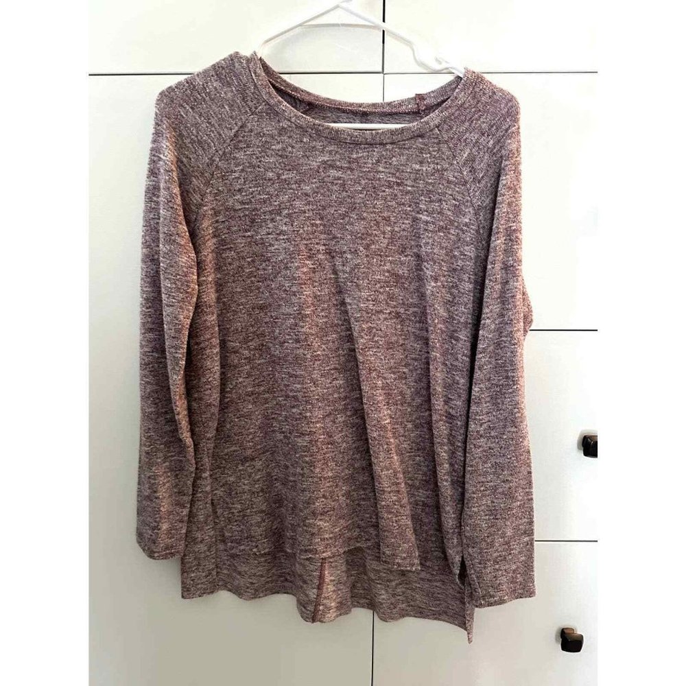 American Eagle Soft & Sexy Plus Heather Purple Long Sleeve Shirt Medium Basic